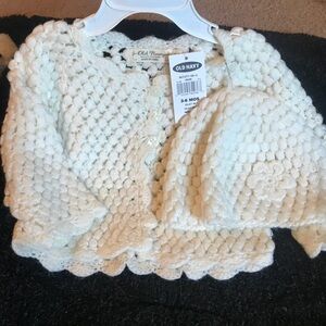 Adorable Newborn Knitted Cardigan & Beanie Hat